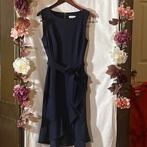 Elegant Navy Sleeveless Dress